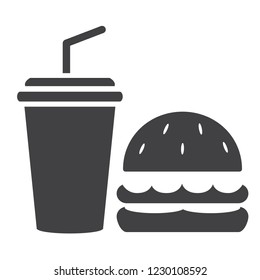 Fast food icon vector isolated on white background. Fast food icon in flat style. Template for app, label, logo, menu and web site. Creative art concept, vector illustration