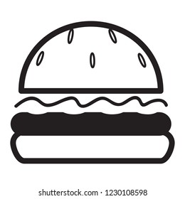Fast food icon vector isolated on white background. Fast food icon in flat style. Template for app, label, logo, menu and web site. Creative art concept, vector illustration