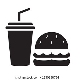 Fast food icon vector isolated on white background. Fast food icon in flat style. Template for app, label, logo, menu and web site. Creative art concept, vector illustration