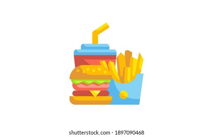 Fast food icon vector isolated on white background.
