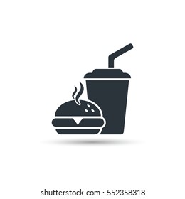 Fast food icon, vector isolated simple silhouette illustration. - Shutterstock ID 552358318