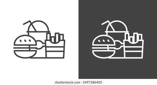 Fast food icon vector logo set collection for web app ui
