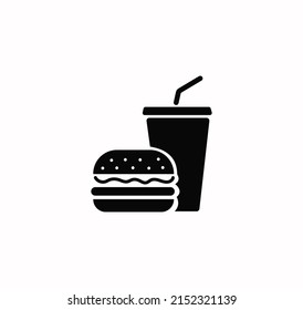 Vector de icono de comida rápida en fondo blanco