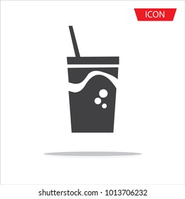 Fast Food icon vector, Plastic glass icon isolated on white background.
