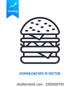 Fast food icon, vector simple black isolated illustration.