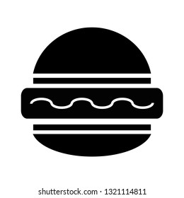 Fast food icon, vector simple black isolated illustration, burger icon