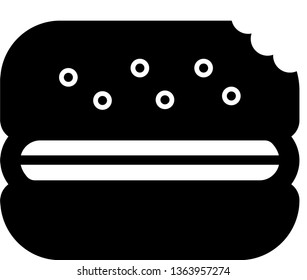 Fast food icon, vector simple black isolated illustration.