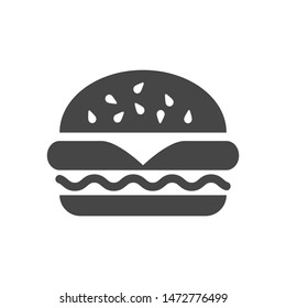 Fast food icon, vector simple black isolated illustration.