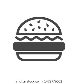 Fast food icon, vector simple black isolated illustration.
