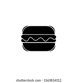 Fast food icon, vector simple black isolated illustration.