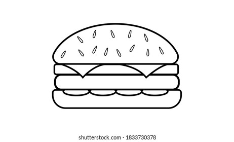Fast food icon, vector simple black isolated illustration.