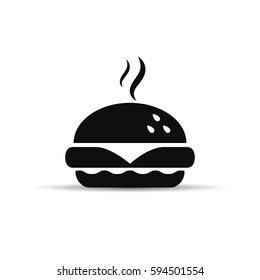 Fast food icon, vector simple black isolated illustration.