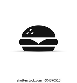 Fast food icon, vector simple black isolated illustration.
