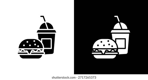 Icono de comida rápida Vector, símbolo, ilustraciones de logotipo