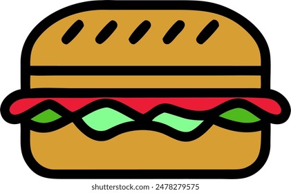 Fast food icon, vector of unhealthy food