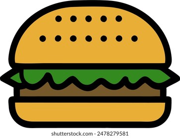 Fast food icon, vector of unhealthy food