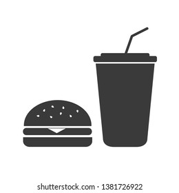 Icono de comida rápida vector.Fondo blanco aislado.