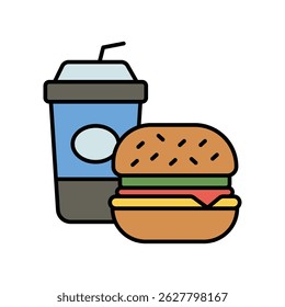 Icono de comida rápida con fondo blanco Vector Ilustración de stock