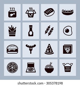 Fast food icons for cafe