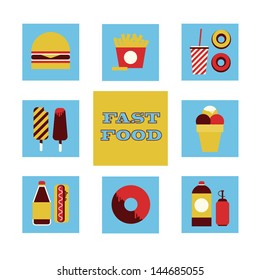 fast food icons collection. vector illustration