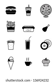 fast food icons, eps 10