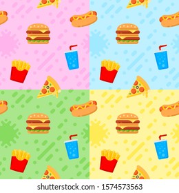 Fast food icons in flat style for your cuisine projects or food publications.