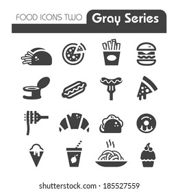 Fast Food Icons gray series