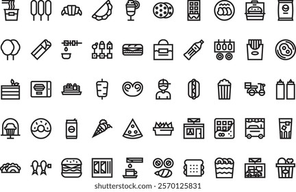 Fast food icons  High-Quality Vector Icons Collection with Editable Stroke. Ideal for Professional and Creative Projects.