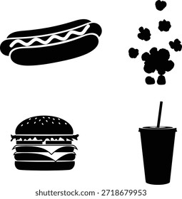 Iconos y objetos de comida rápida