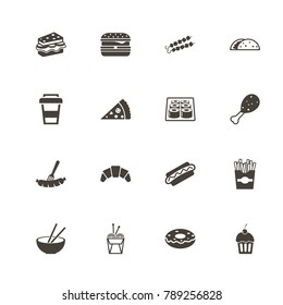 Fast Food icons. Perfect pictogram on white background. Flat simple vector icon.