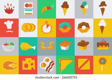 Fast food icons set 1