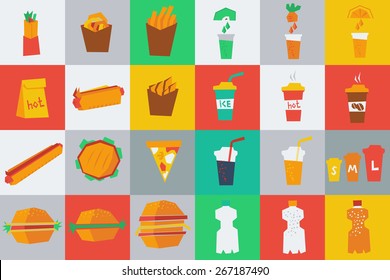 Fast food icons set 2