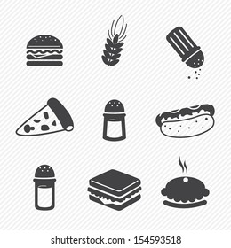 fast food icons set isolated on white background