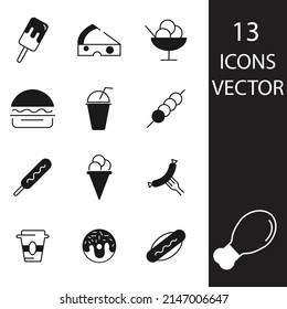 fast food icons set . fast food pack symbol vector elements for infographic web