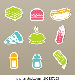 fast food icons set vector