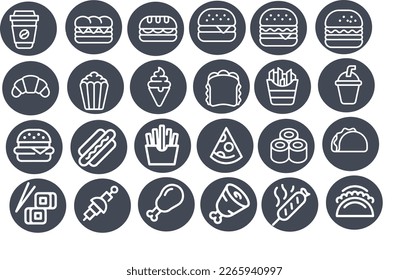 Fast Food Icons Set vector design