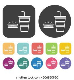 Fast food icons set. Vector Illustration eps10
