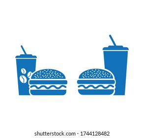 Fast food icons set,Burger and cold drinks icon,cold coffee - food icon, restaurant fast food icon