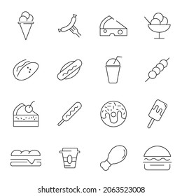 Fast Food icons set.Fast Food pack symbol vector elements for infographic web