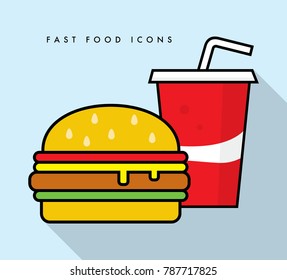 fast food icons vector file