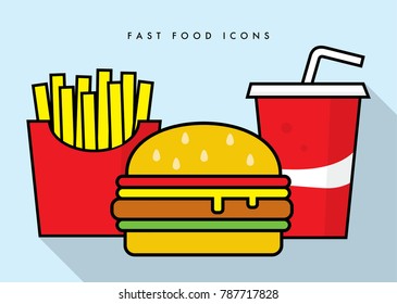 fast food icons vector file
