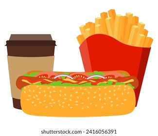 fast food icons vector illustration isolated on white background