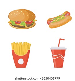  fast food icons vector illustration