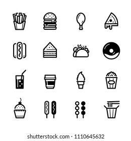 Fast Food icons with White Background