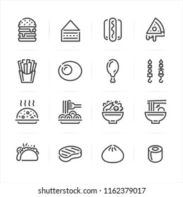 Fast Food icons with White Background 