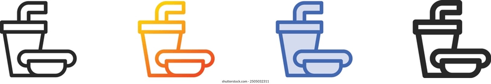 fast food icon.Thin Linear, Gradient, Blue Stroke and bold Style Design Isolated On White Background