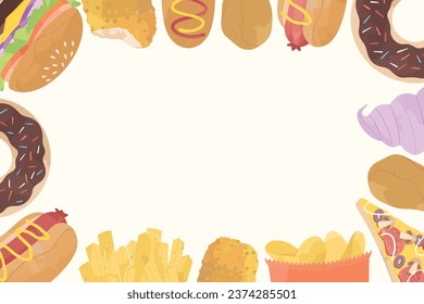 Fast Food Illustration Frame Background