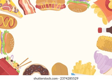 Fast Food Illustration Frame Background