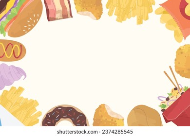 Fast Food Illustration Frame Background