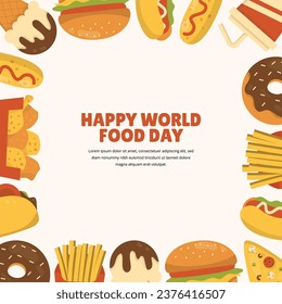 Fast Food Illustration Frame Background